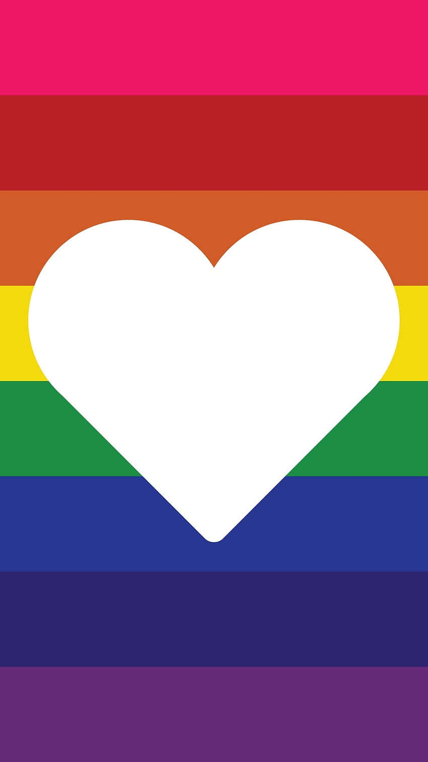 LGBT Flag, rainbow flag, white heart, HD Phone Wallpaper