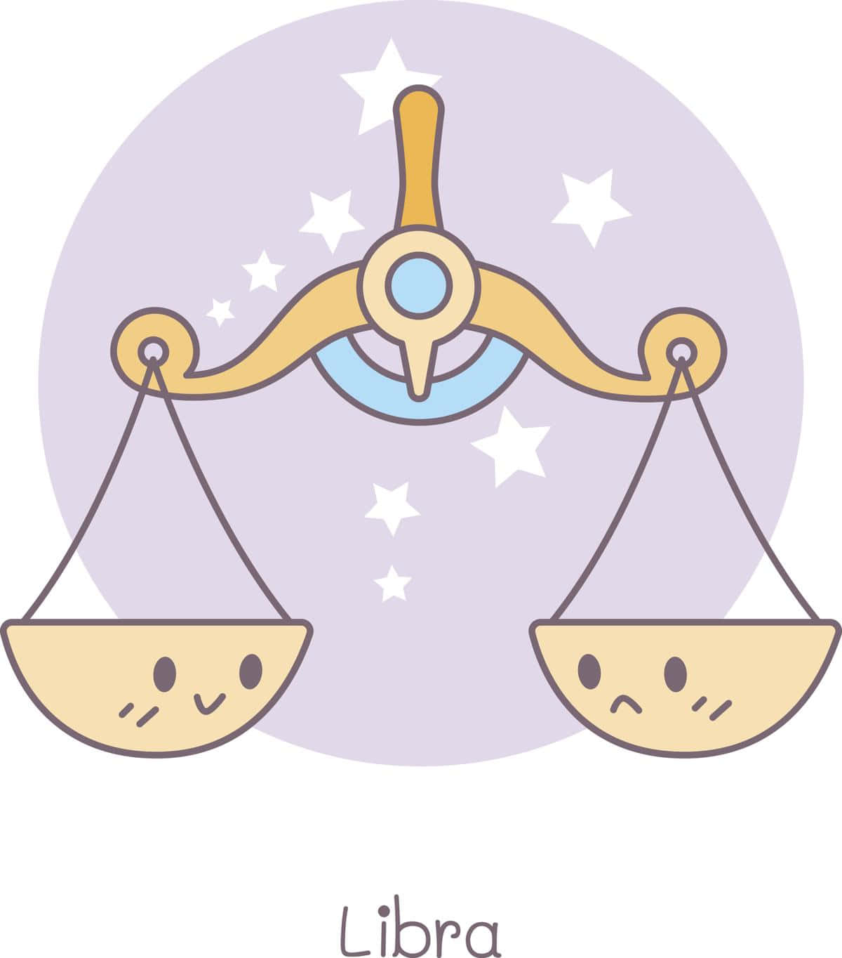 Cute Libra, Libra scales, smiling and frowning bowls, HD Phone Wallpaper