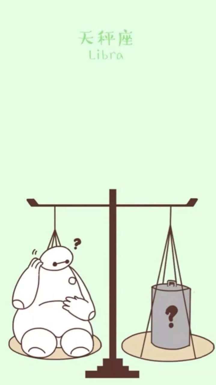 cute libra, white robot, scale of justice, HD Phone Wallpaper