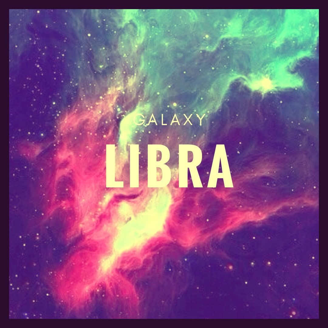 Cute Libra, cosmic nebula, pink green and purple, SD Desktop Wallpaper