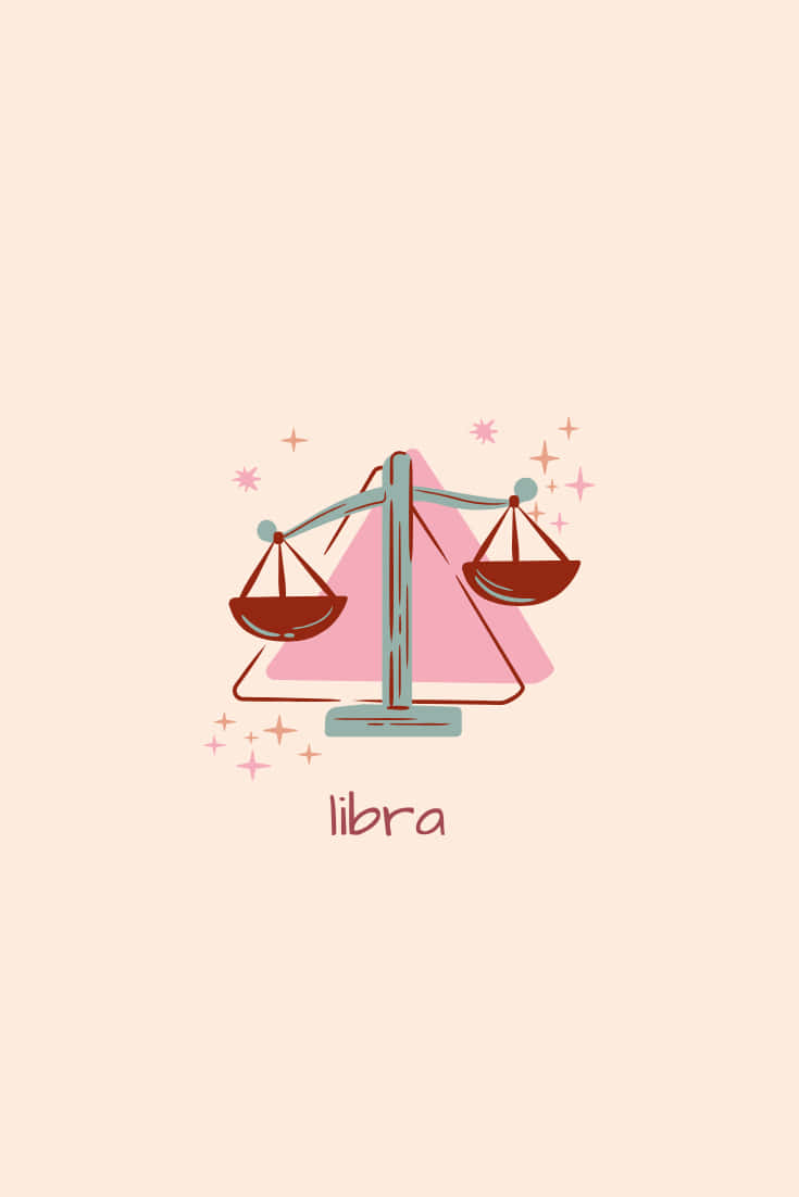 Libra, scales, pink sparkles, SD Phone Wallpaper