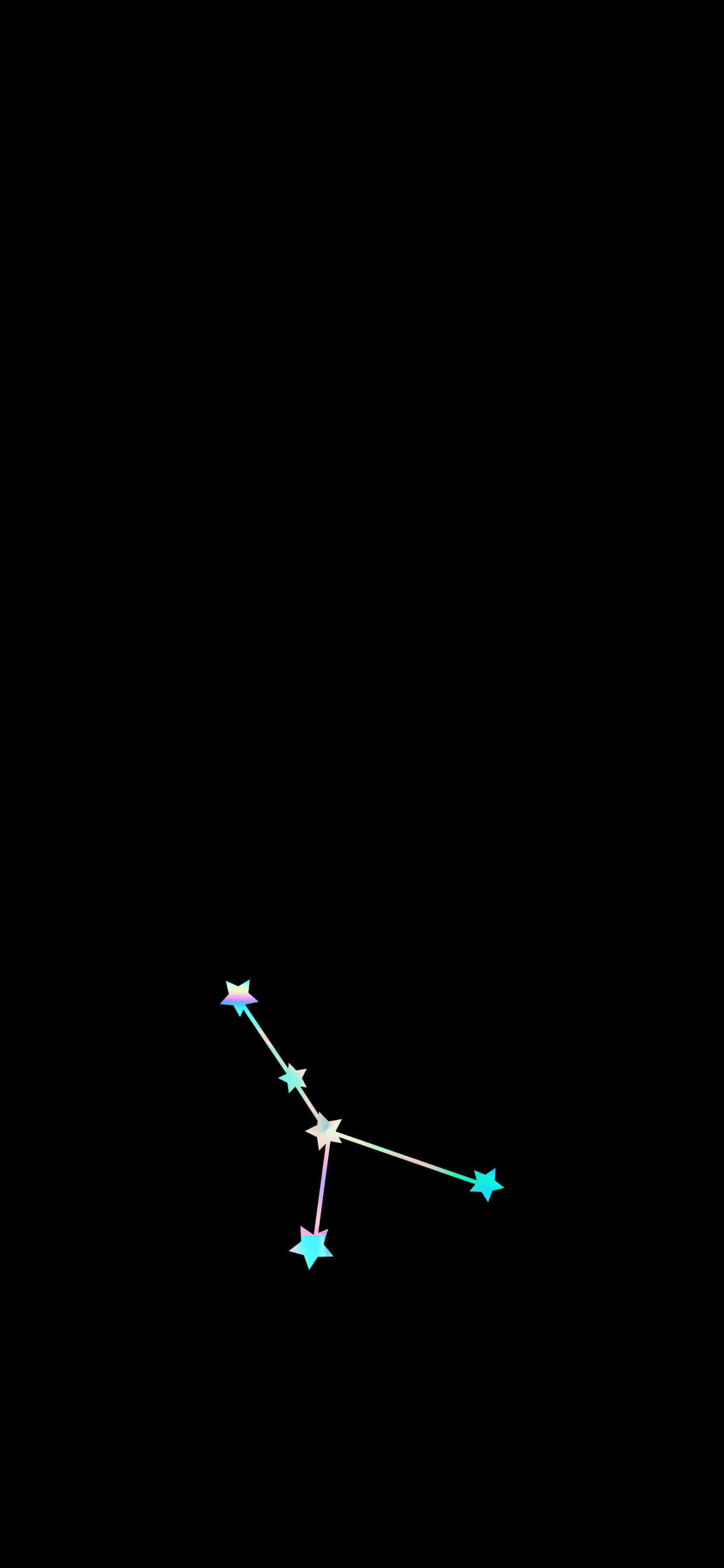 Cute Libra, glowing cyan stars, faint lines, 2K Phone Wallpaper