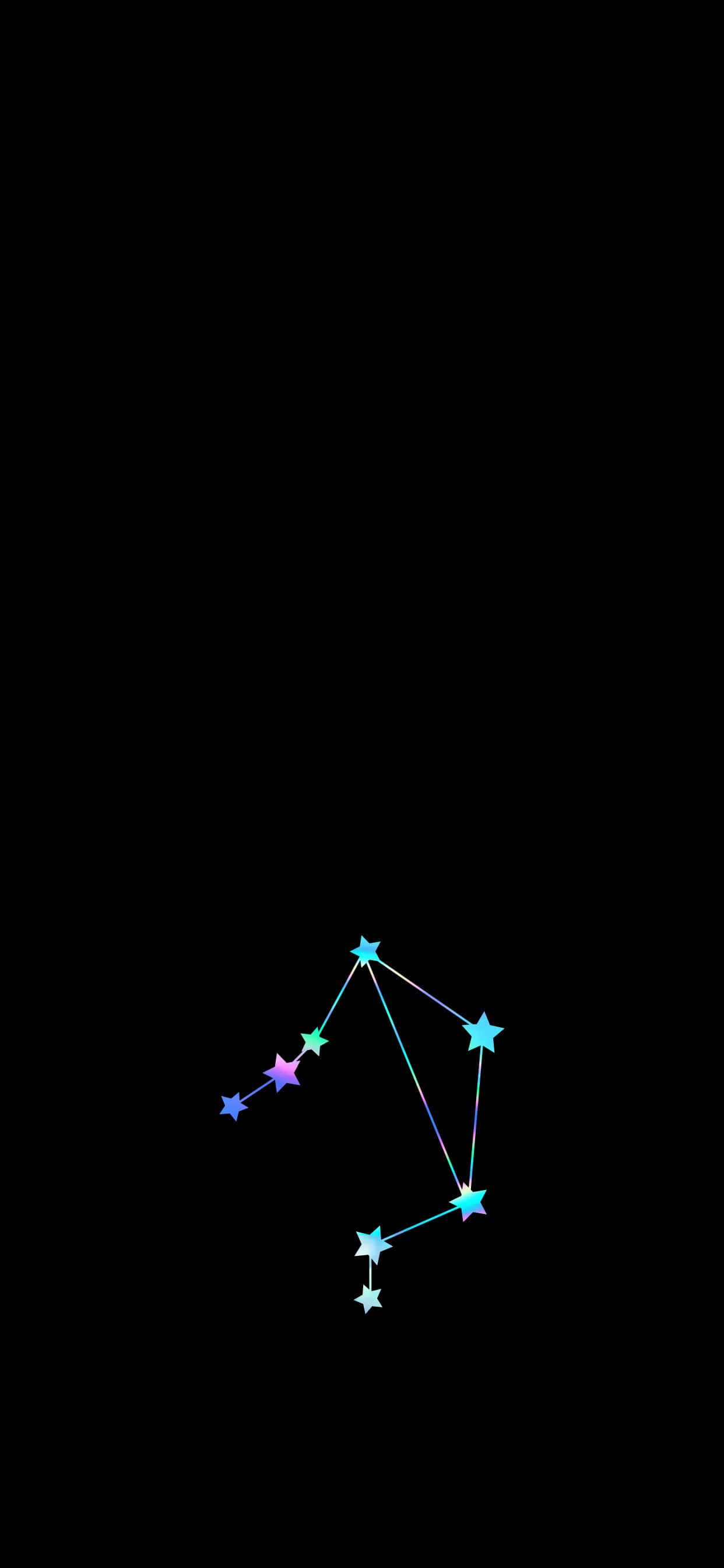 Cute Libra, glowing constellation, multicolored stars, 2K Phone Wallpaper