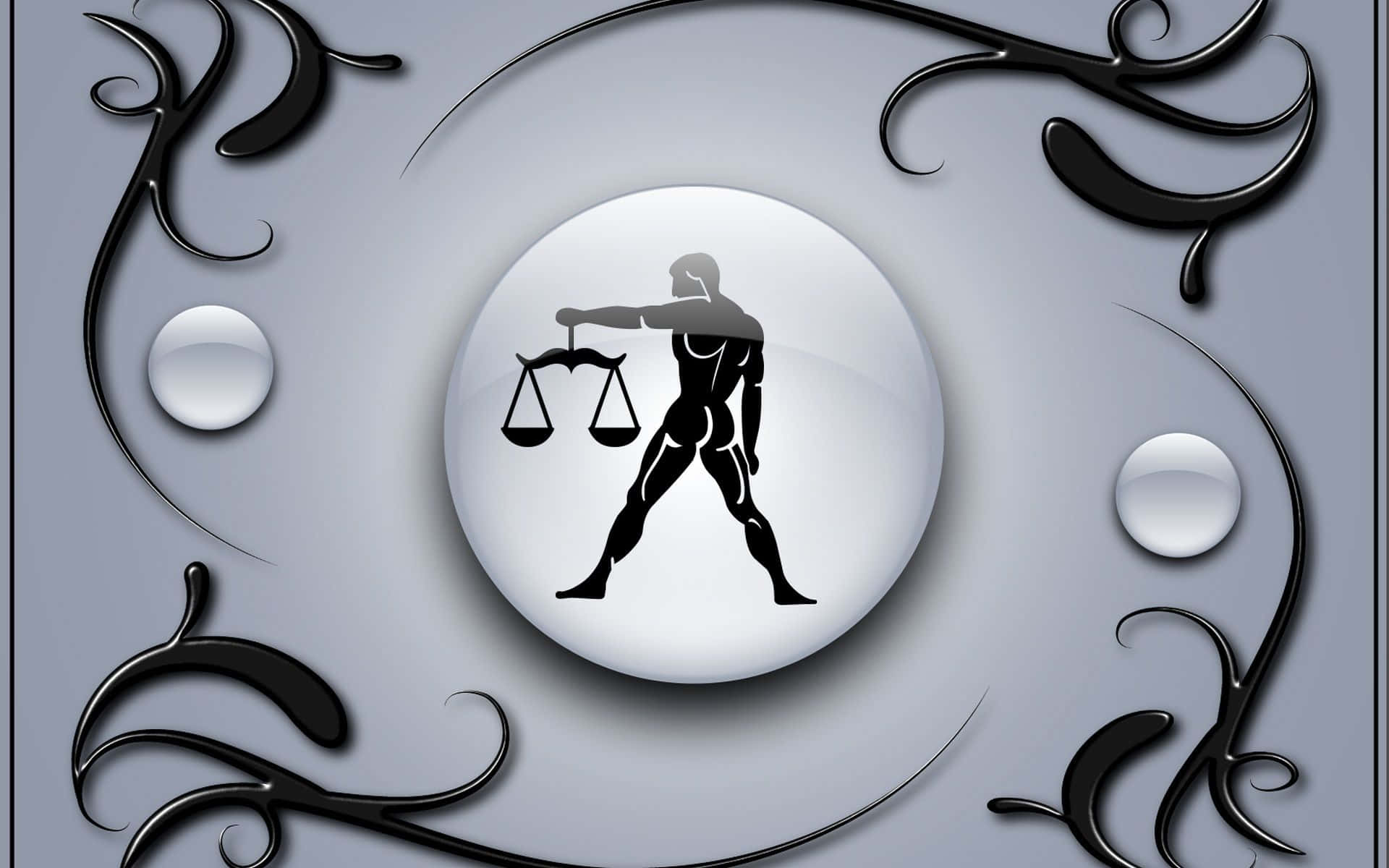 Libra, scales, glossy orb, Full HD Desktop Wallpaper