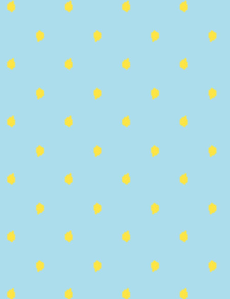 light blue, yellow lemon shapes, repeating pattern, SD Phone Wallpaper