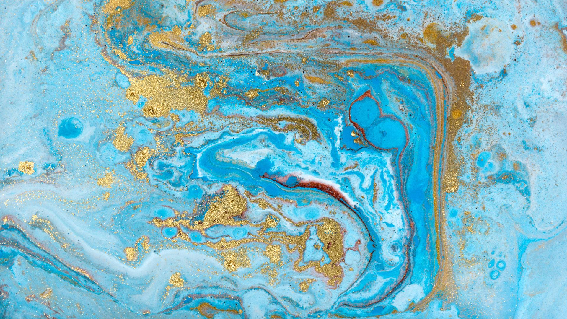 light blue, turquoise blue, shimmering gold, Full HD Desktop Wallpaper