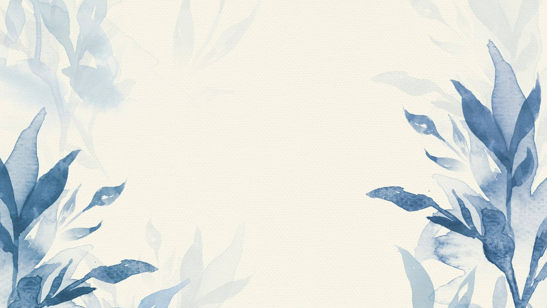 light blue, watercolor leaves, blank canvas, Full HD Desktop Wallpaper