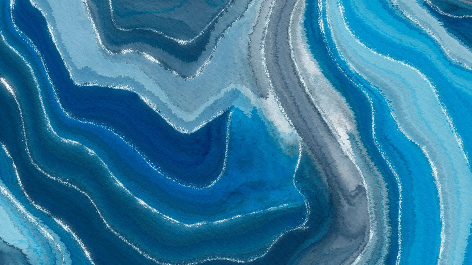 vibrant blue, silver agate stone, flowing wavy bands, Full HD Desktop Wallpaper