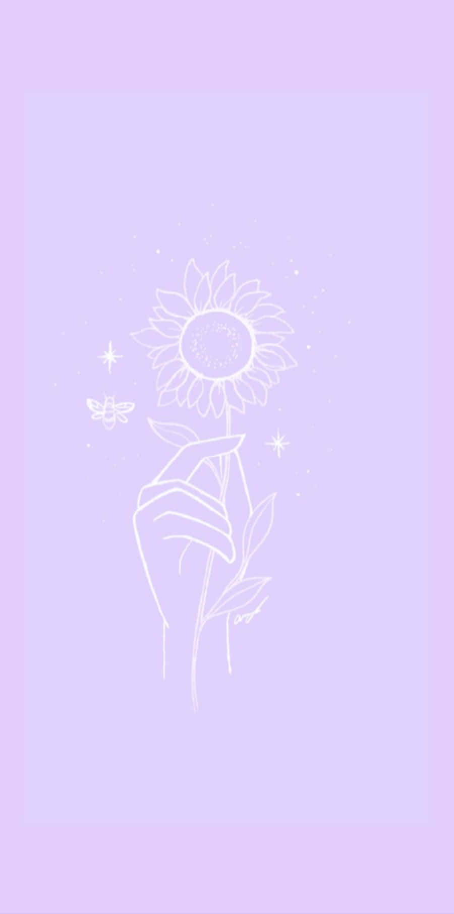 Cute Light Purple, sunflower, butterfly, HD Phone Wallpaper