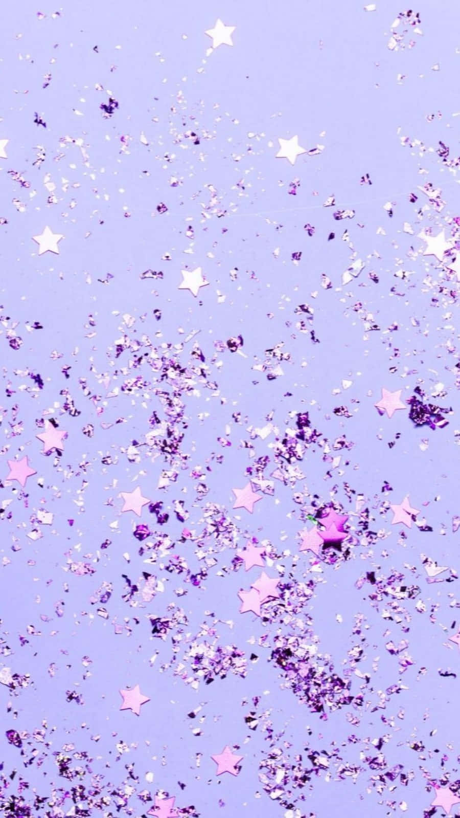 Cute Light Purple, lavender background, sparkling purple and white star-shaped confetti, HD Phone Wallpaper