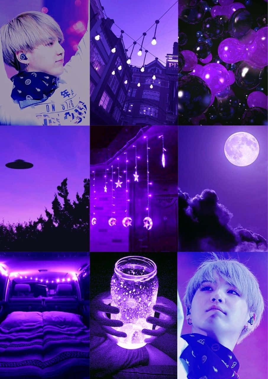 purple pastel iphone, purple lights, string lights, HD Phone Wallpaper