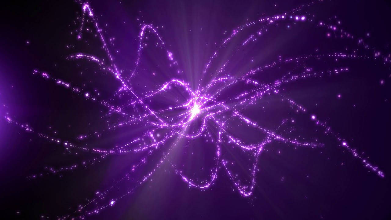 purple cosmic burst, glowing particle trails, bright central core, HD Desktop Wallpaper