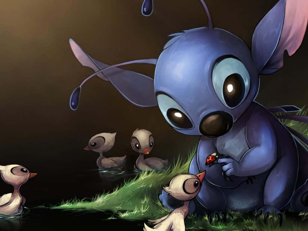 Lilo and Stitch, blue alien, big eyes, SD Desktop Wallpaper