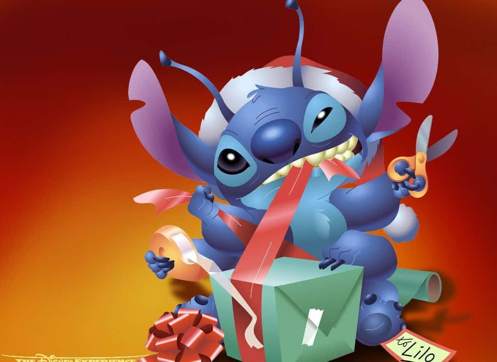 Lilo and Stitch, Stitch, Santa hat, SD Desktop Wallpaper