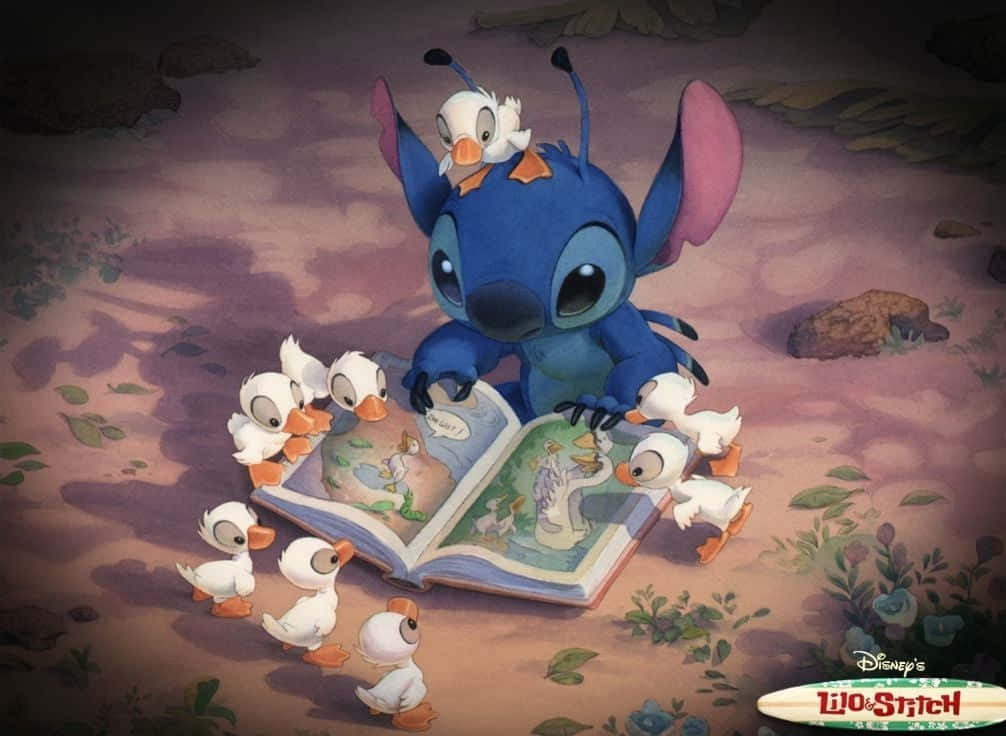 Lilo and Stitch, Stitch, white ducklings, SD Desktop Wallpaper