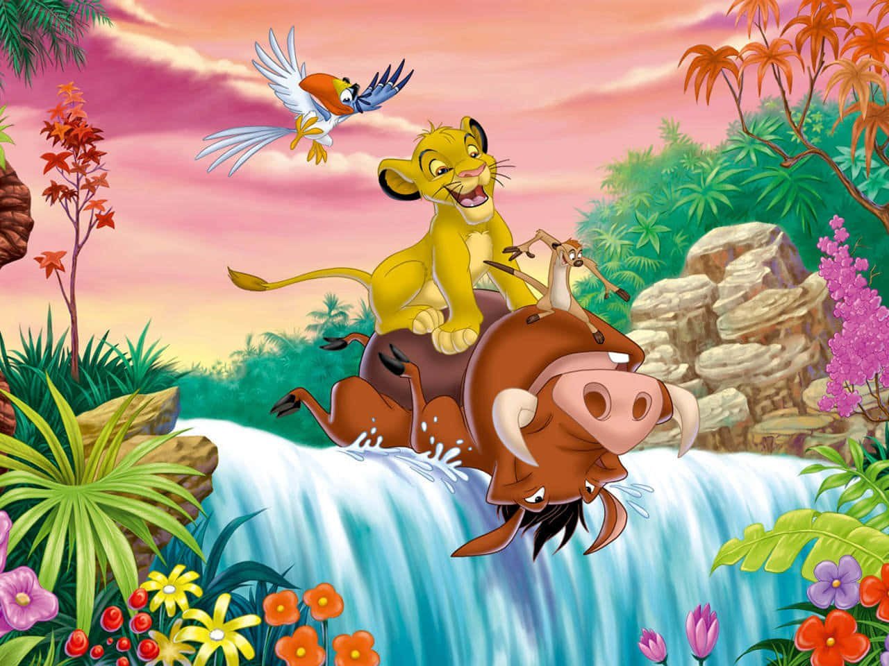 Cute Lion King, lion cub, warthog, HD Desktop Wallpaper