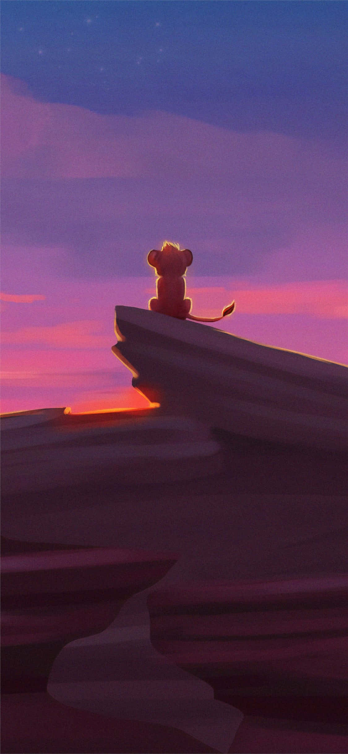 Cute Lion King, lion cub, rocky cliff, Full HD Phone Wallpaper