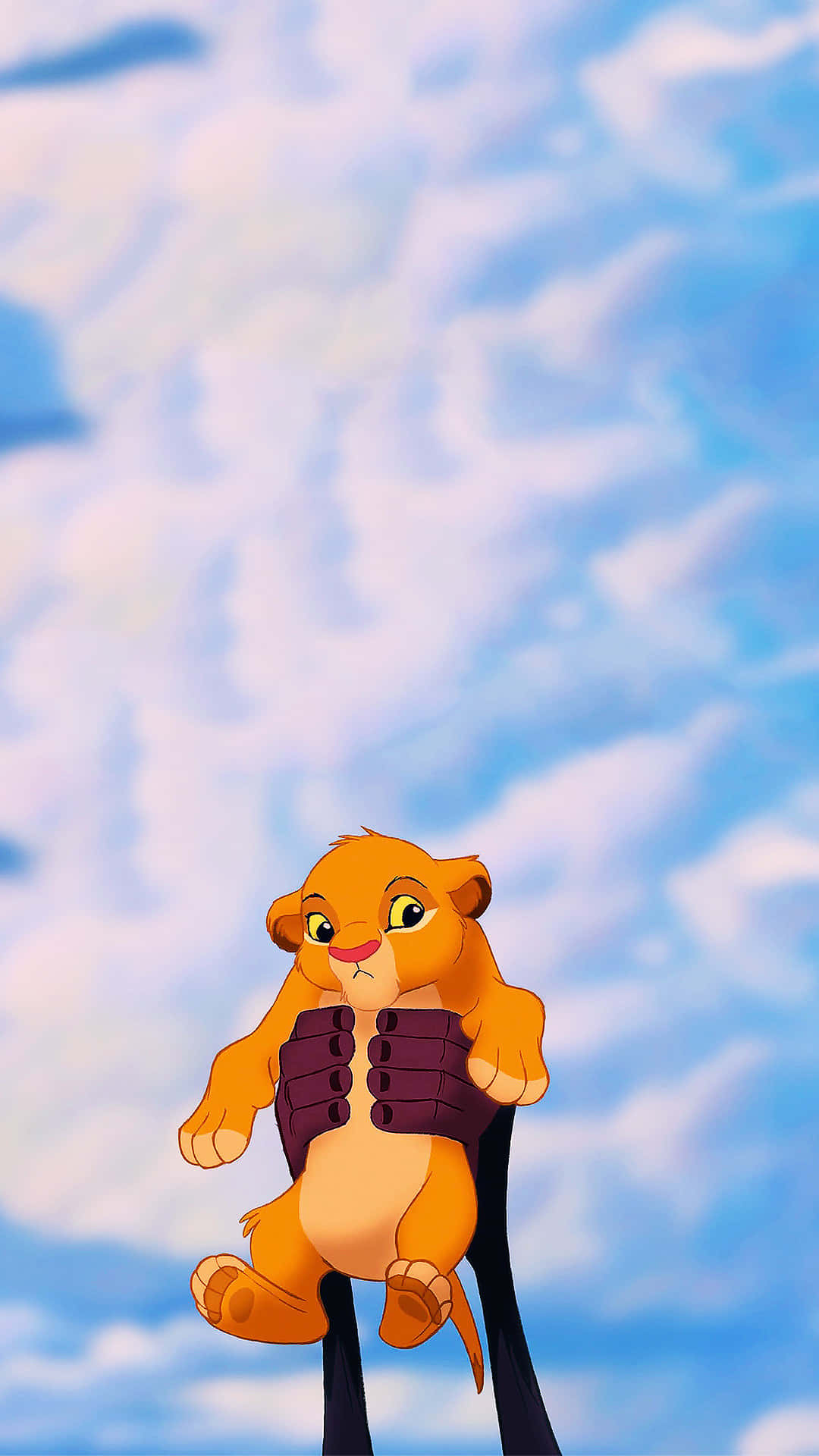 Cute Lion King, young lion cub, purple vest, Full HD Phone Wallpaper