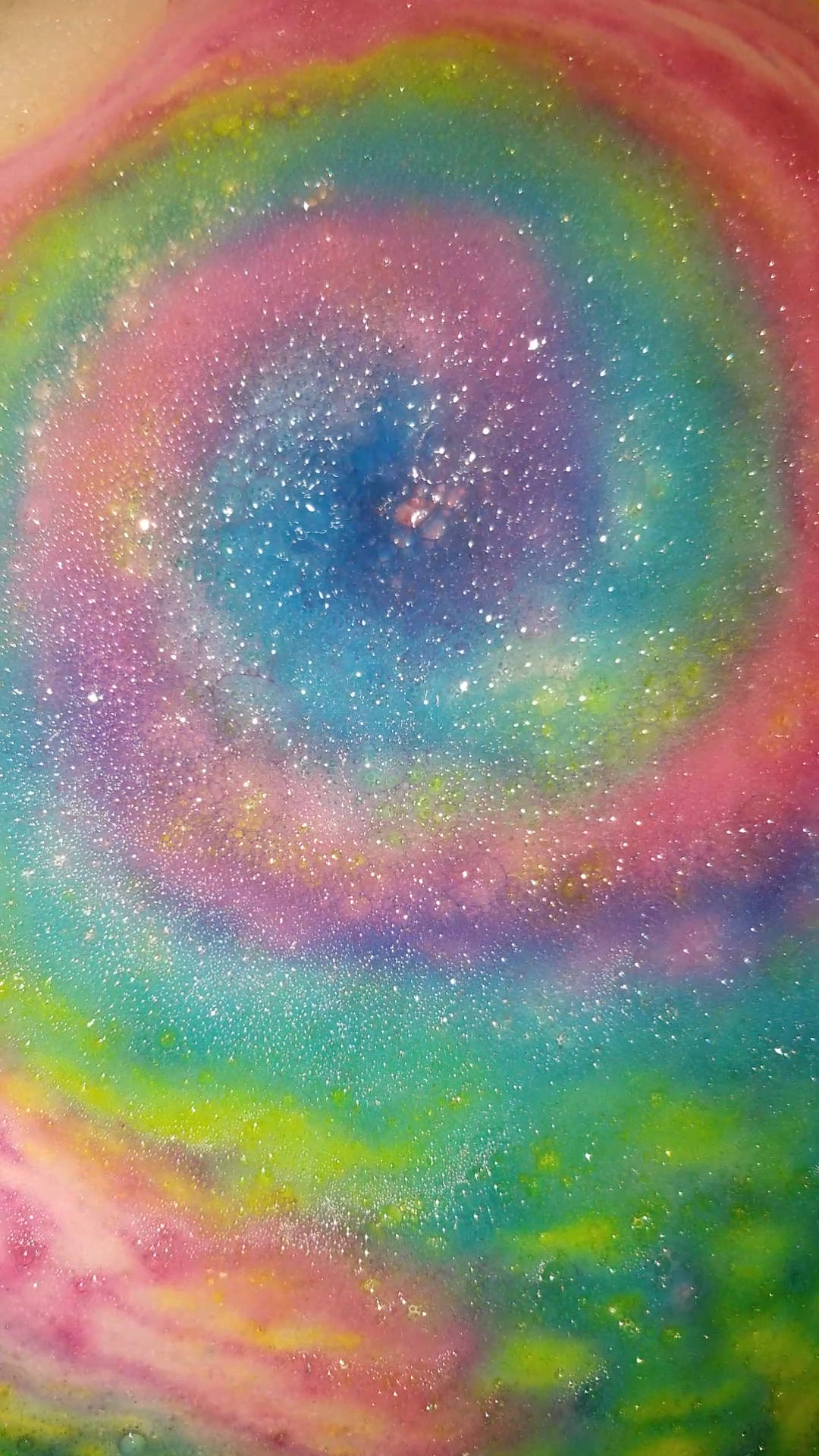 rainbow swirl, glittering pastel colors, cosmic center, Full HD Phone Wallpaper