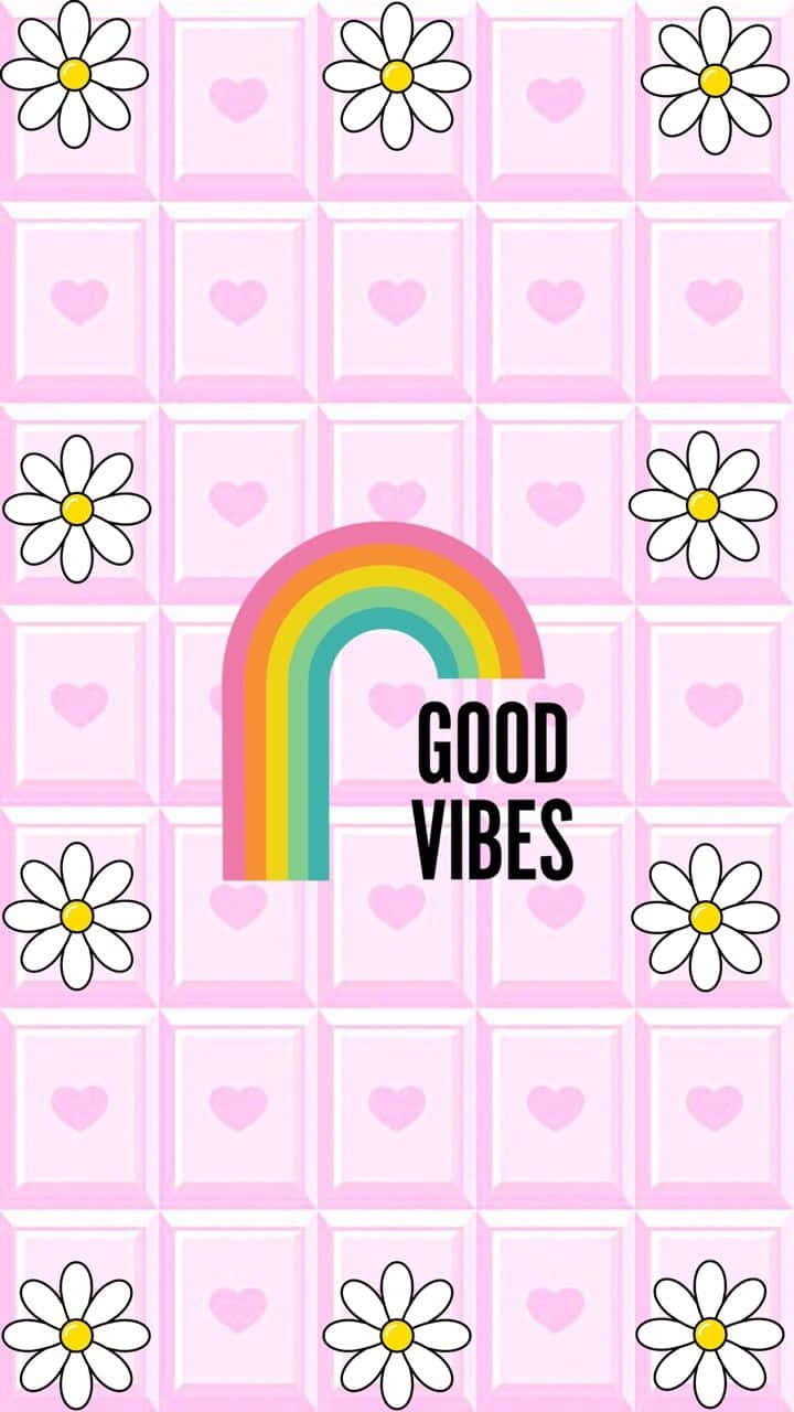 pink grid, daisies, hearts, HD Phone Wallpaper