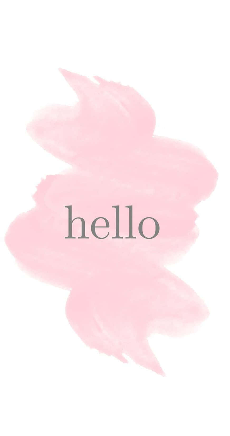 hello, soft pink watercolor splash, gray text, HD Phone Wallpaper