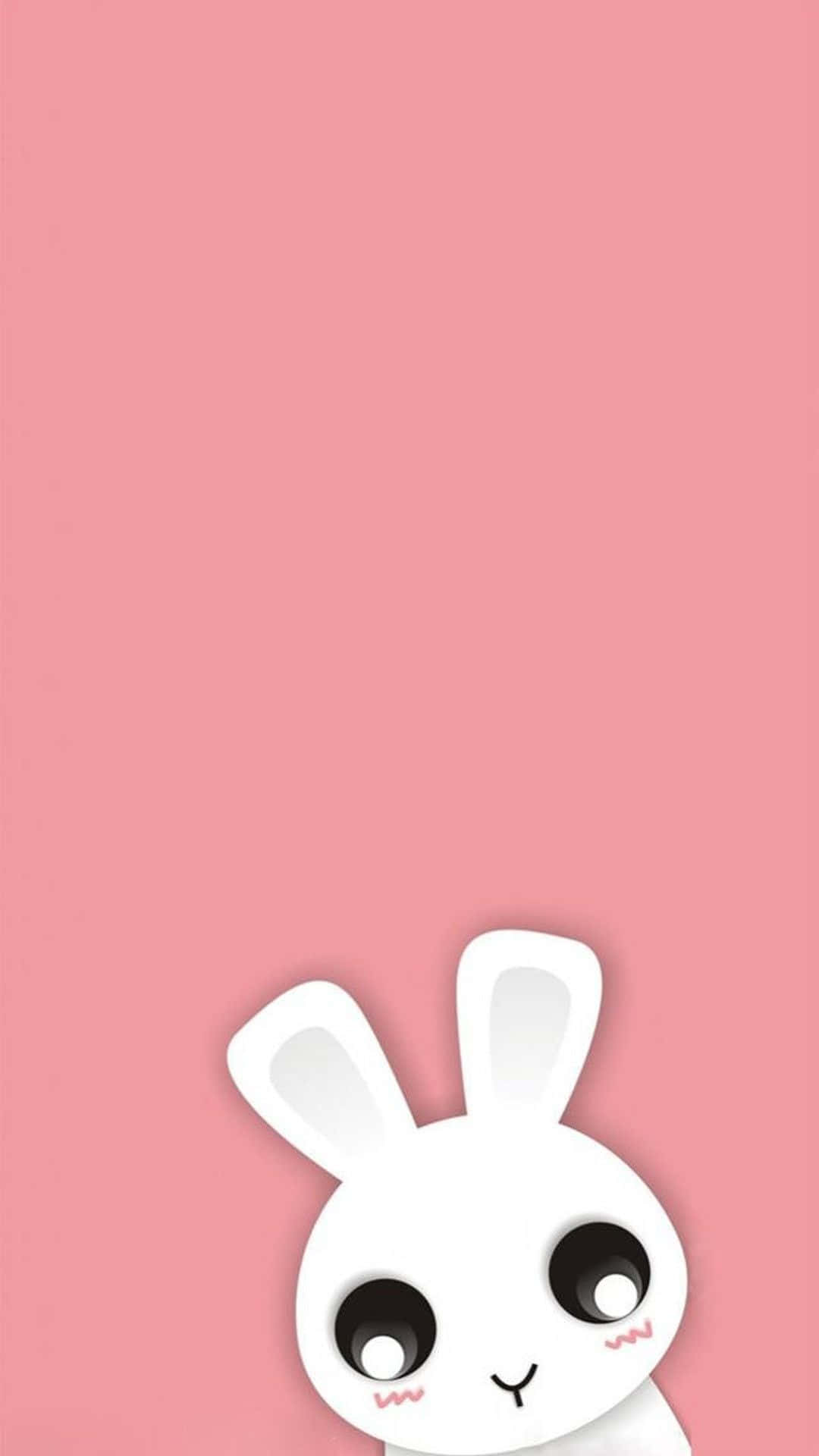 cute lock screen, white rabbit, big eyes, Full HD Phone Wallpaper