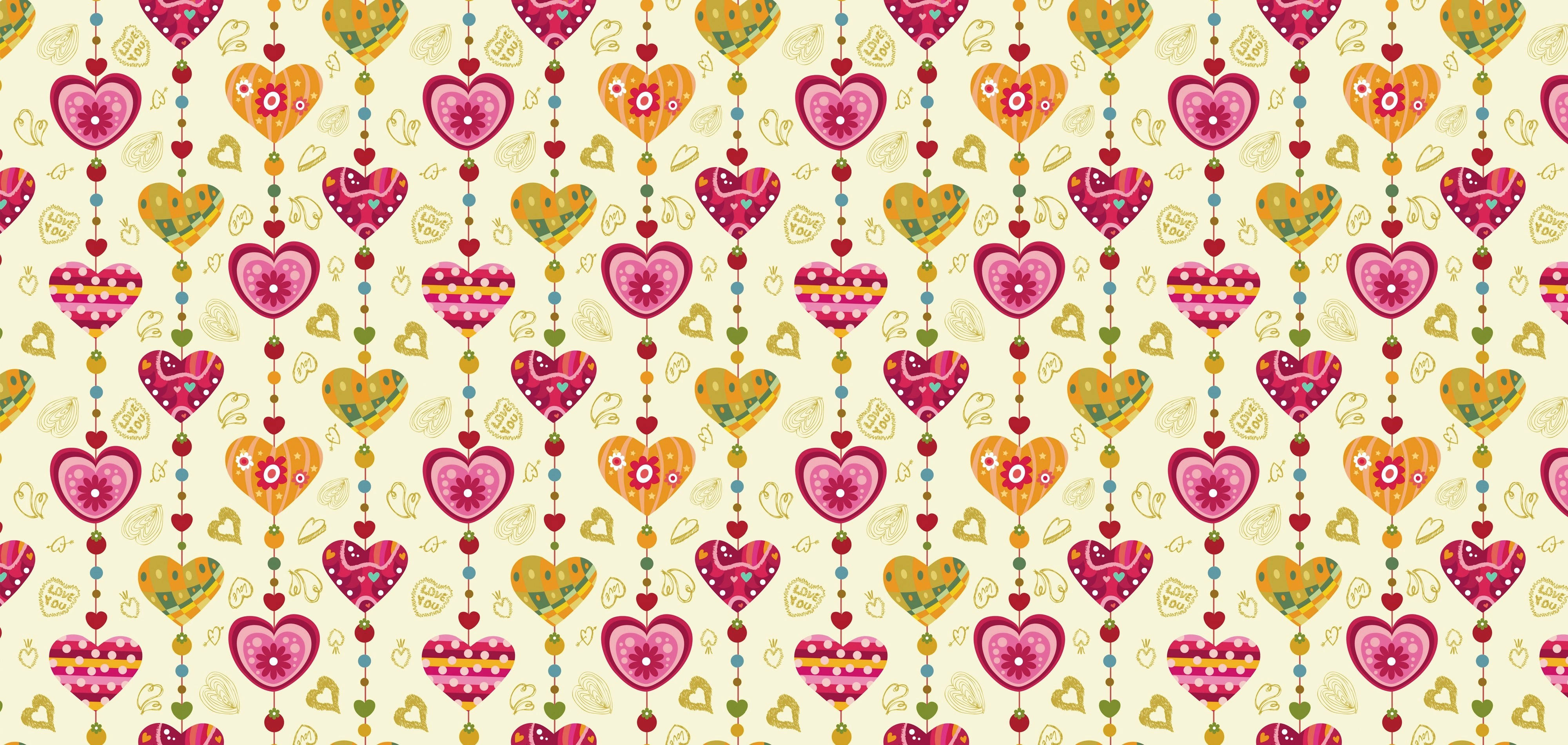 Cute Love Heart, pastel design, pink, 4K Desktop Wallpaper