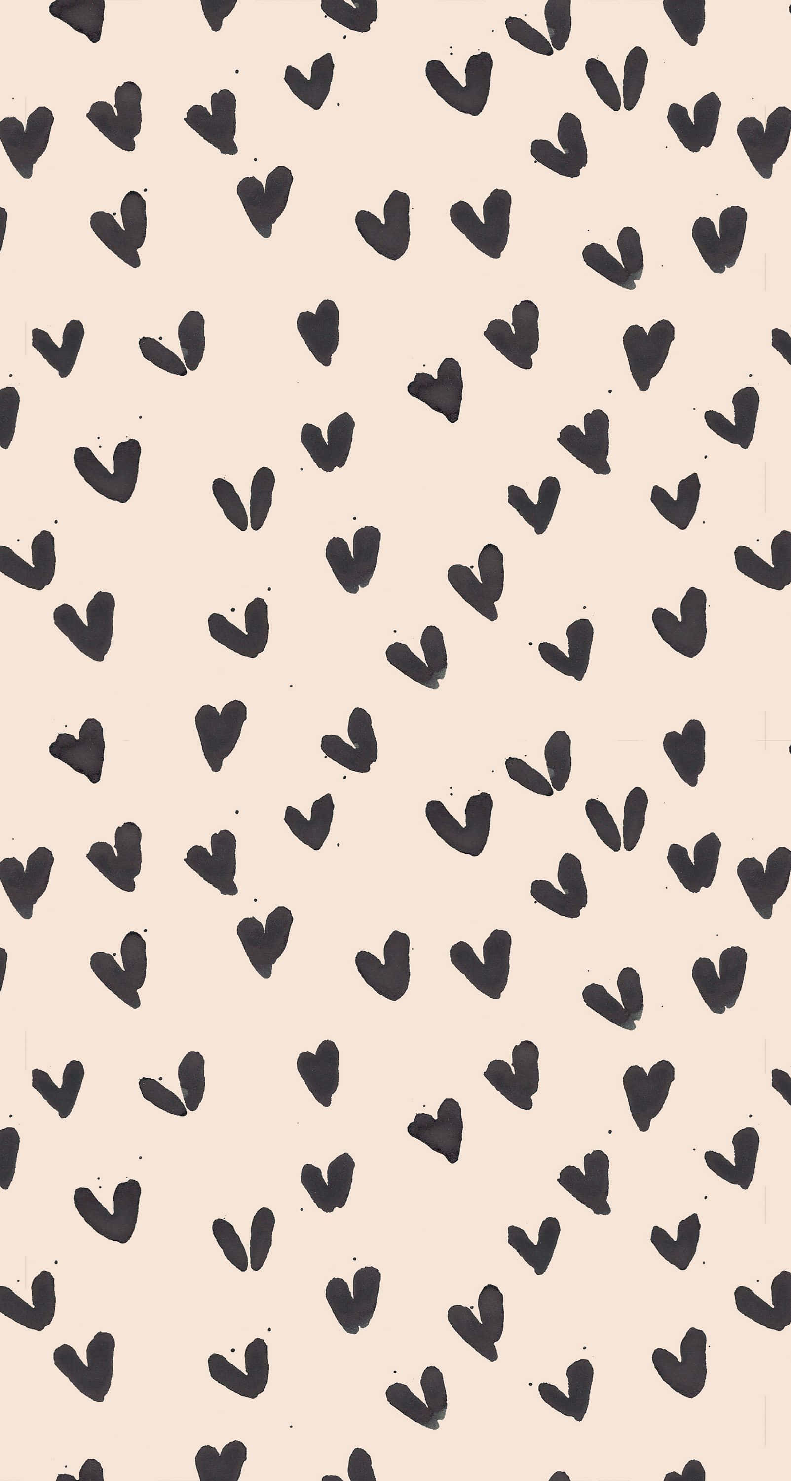 cute hearts, 1603 x 3000 wallpaper, black hand-drawn hearts, 2K Phone Wallpaper