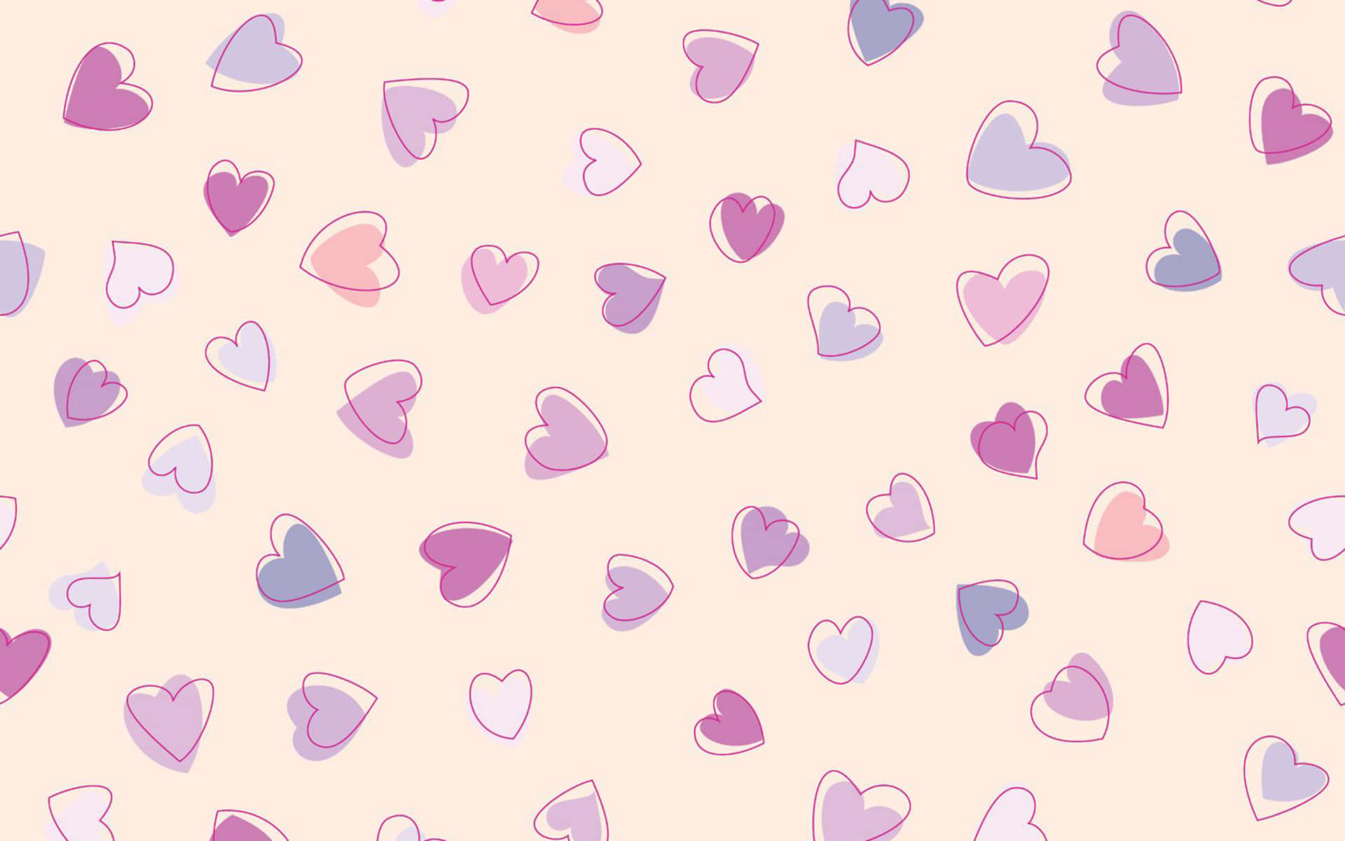 cute hearts, pastel hearts, soft pink, Full HD Desktop Wallpaper