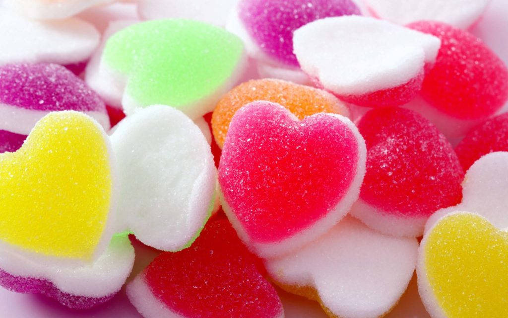 cute love, sweet heart candies, heart-shaped gummy candies, SD Desktop Wallpaper