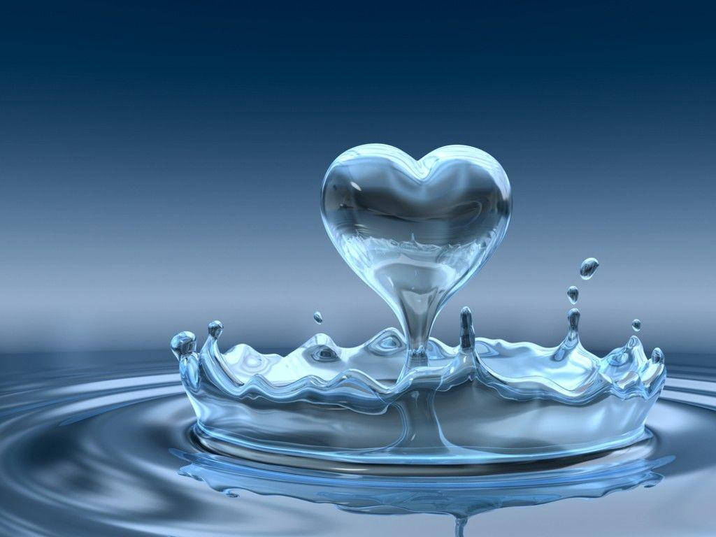Cute Love, water heart, heart-shaped water droplet, SD Desktop Wallpaper