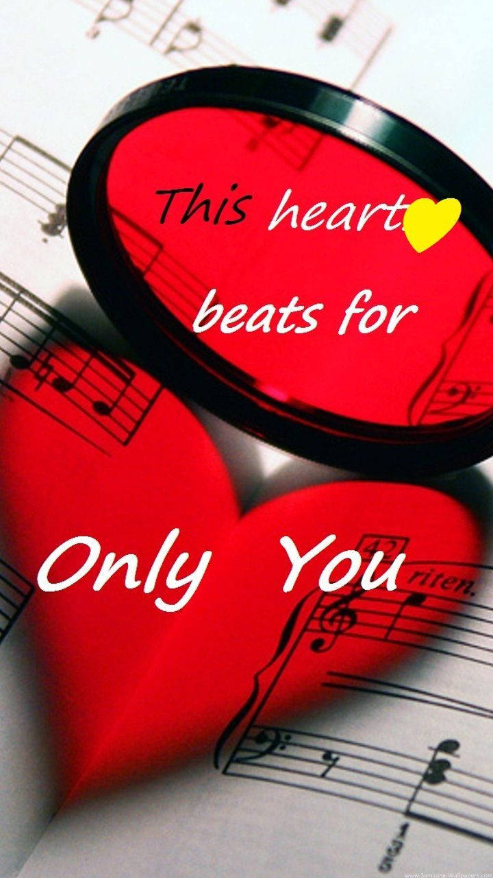 glossy red heart-shaped object, text, sheet music, HD Phone Wallpaper
