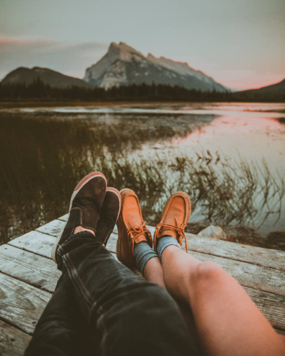 cute love, lake, sunset, SD Phone Wallpaper