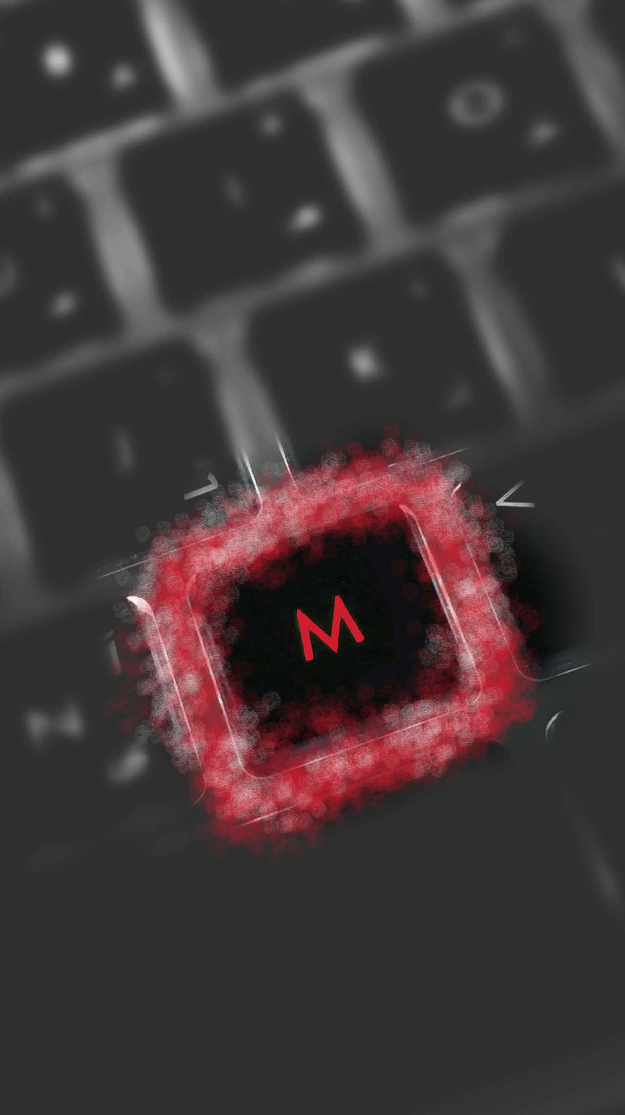 Cute M, red M, fiery particles, Full HD Phone Wallpaper