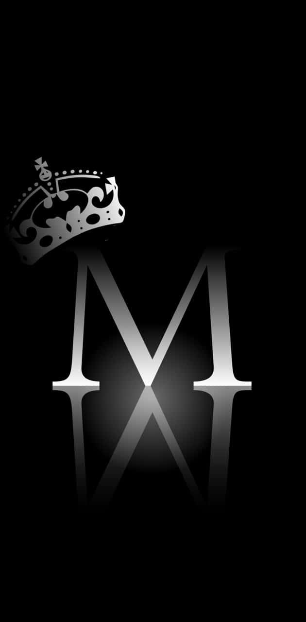 Cute M, sleek silver crown, glowing letter M, HD Phone Wallpaper