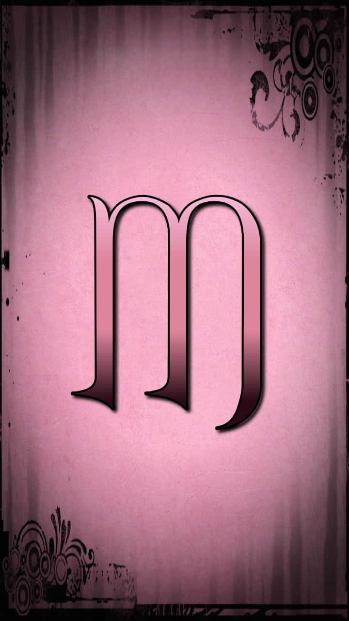 Cute M, black letter m, ornate corner flourishes, HD Phone Wallpaper