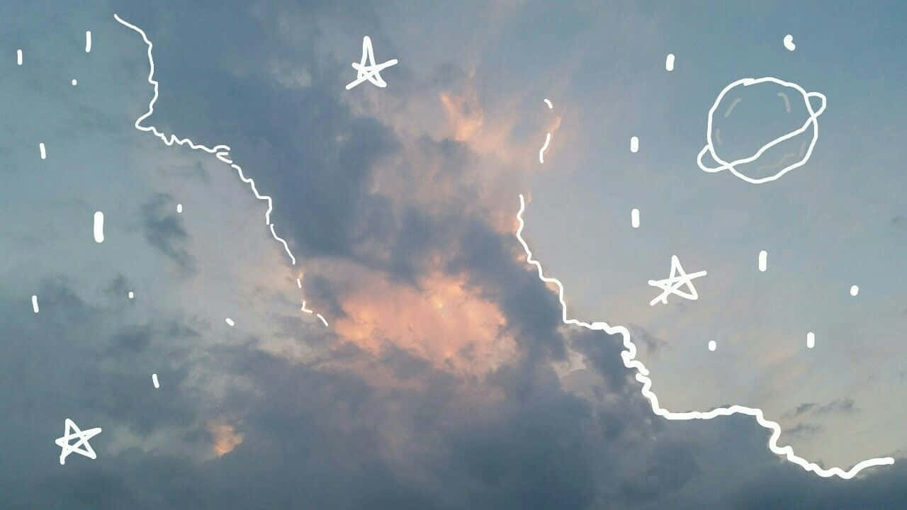 Cute Mac, twilight sky, orange clouds, HD Desktop Wallpaper