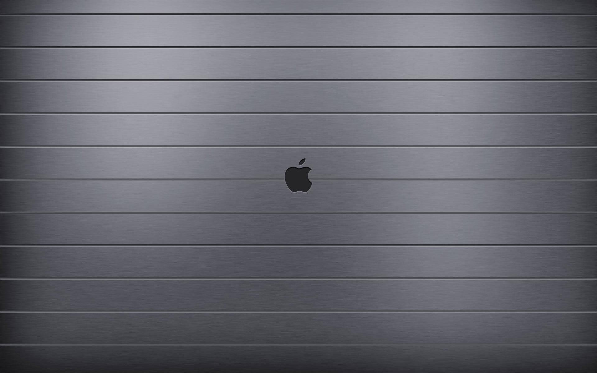 Macbook Air, metallic logo, brushed metal surface, Full HD Desktop Wallpaper