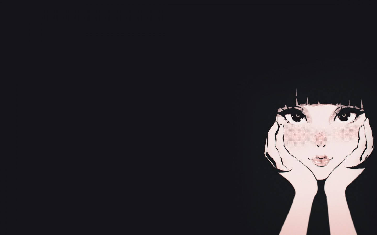 Cute MacBook Pro, anime girl, big eyes, HD Desktop Wallpaper