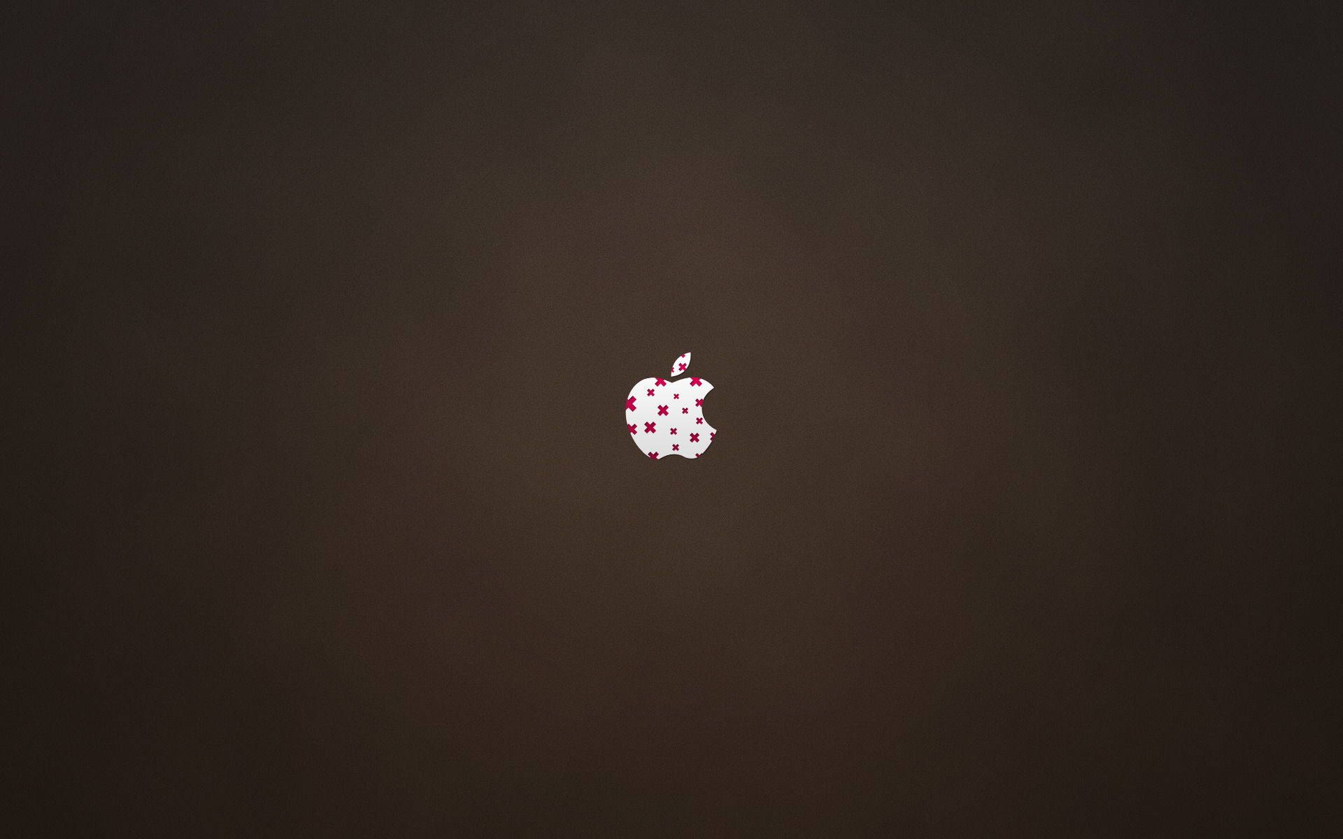 MacBook Pro, white apple logo, red stars, Full HD Desktop Wallpaper