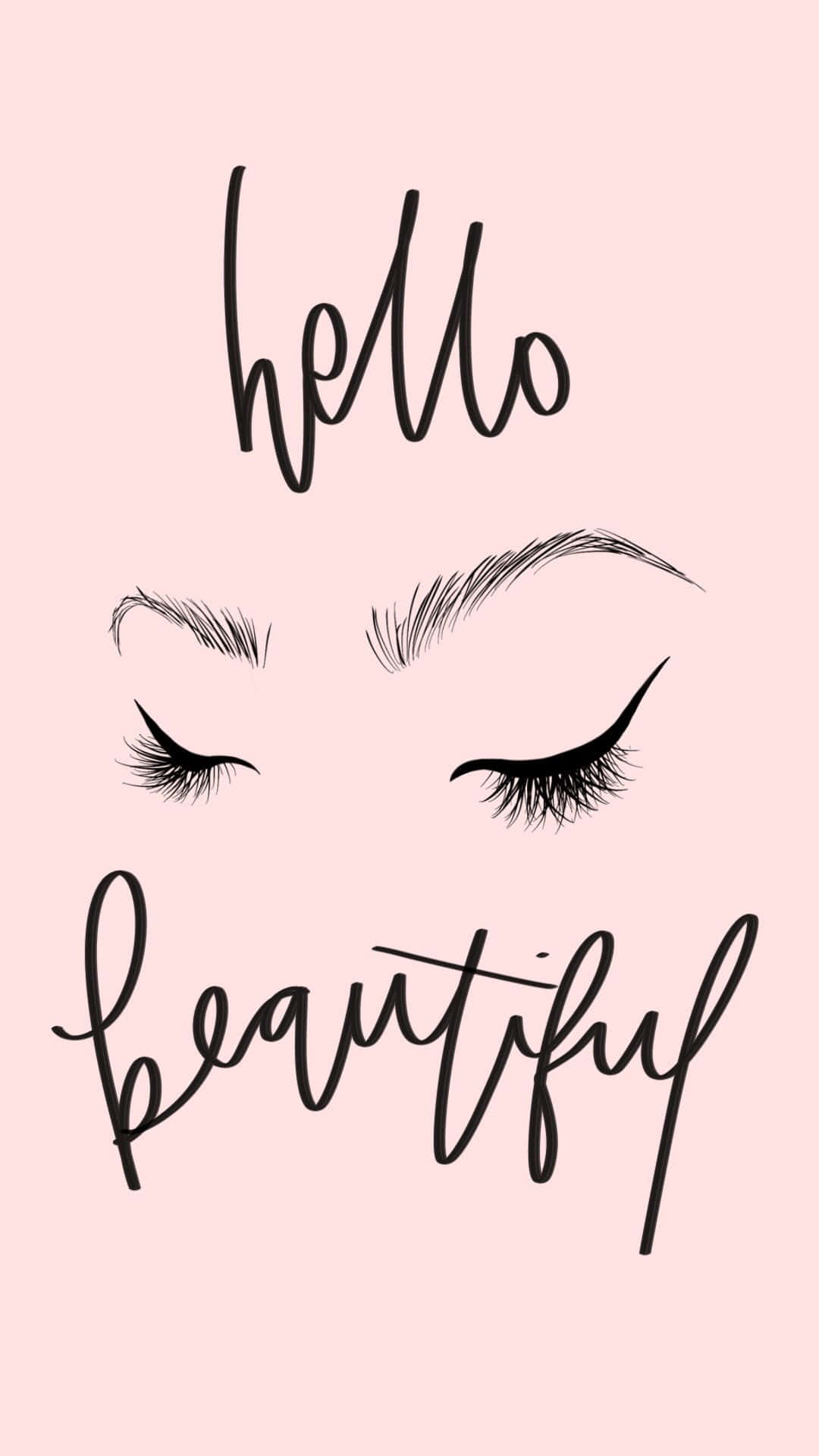 hello beautiful, closed eyelashes, long lashes, Full HD Phone Wallpaper