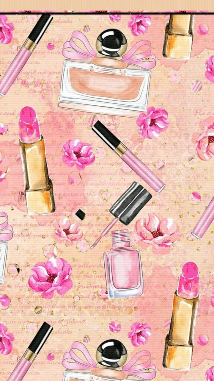 watercolor-style, pink flowers, perfume, HD Phone Wallpaper