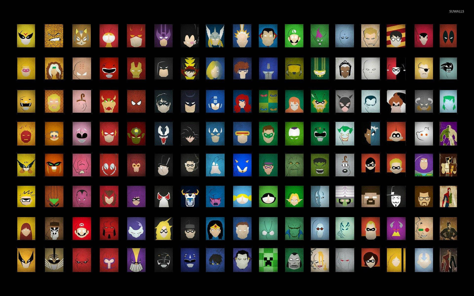 Cute Marvel, pixel-art, colorful, Full HD Desktop Wallpaper
