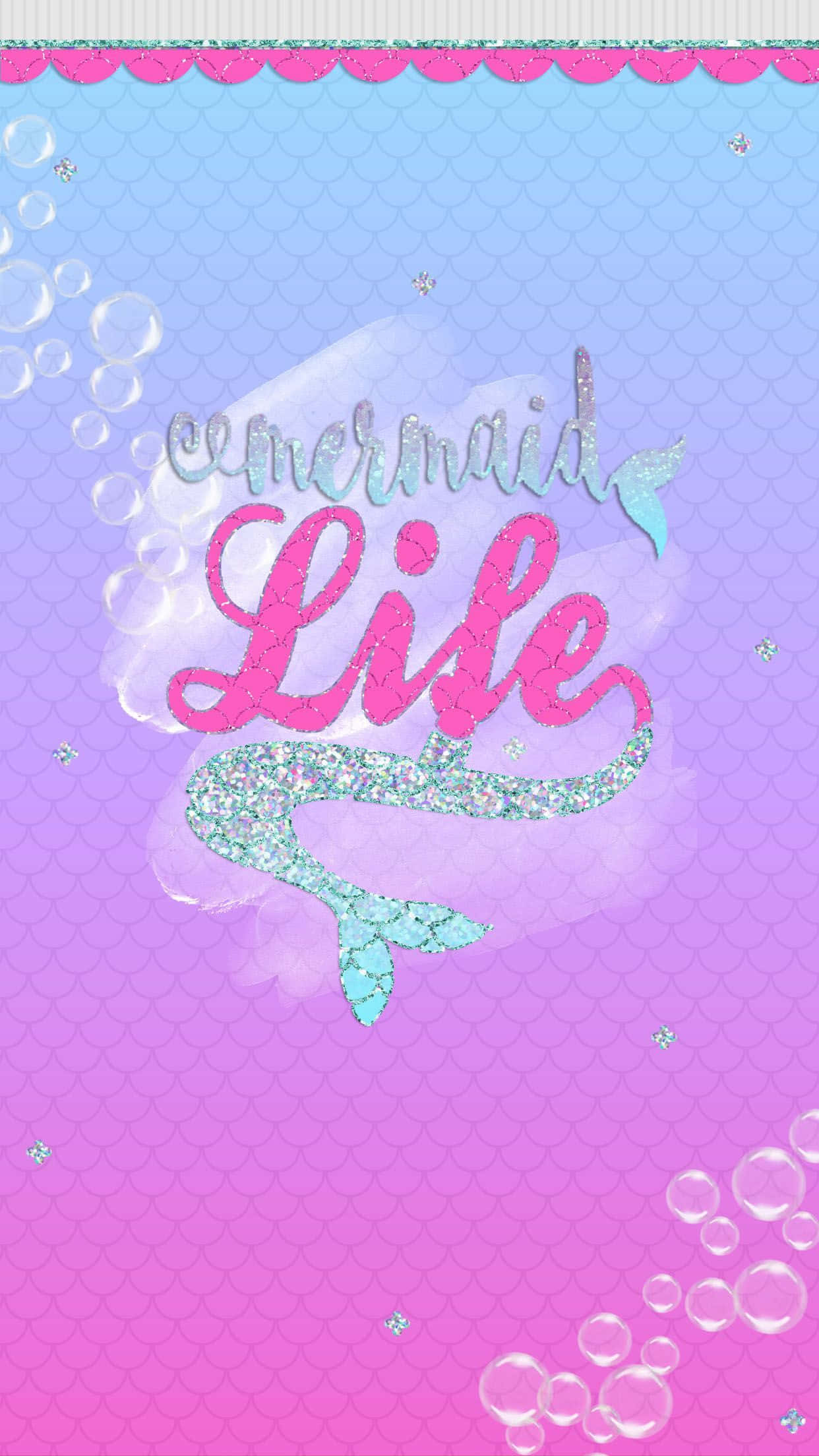 Cute Mermaid, Life, pink purple gradient, Full HD Phone Wallpaper