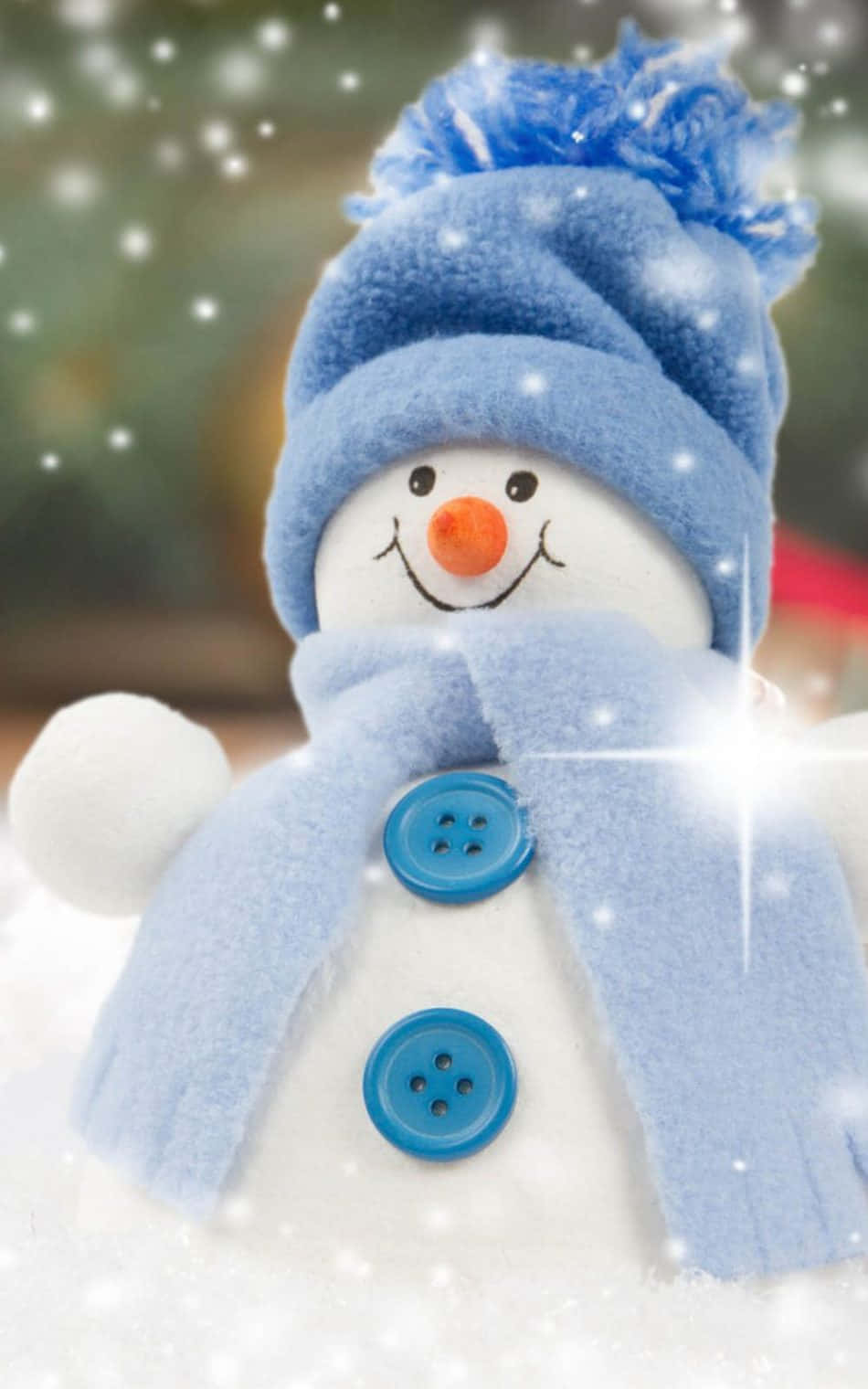 snowman, blue knit hat, scarf, HD Phone Wallpaper