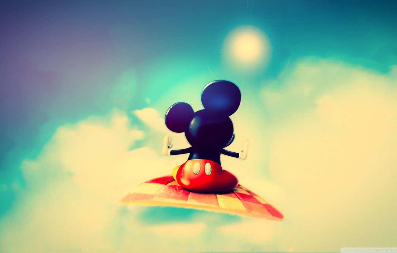 Cute Mickey Mouse, Mickey Mouse, checkered magic carpet, HD Desktop Wallpaper