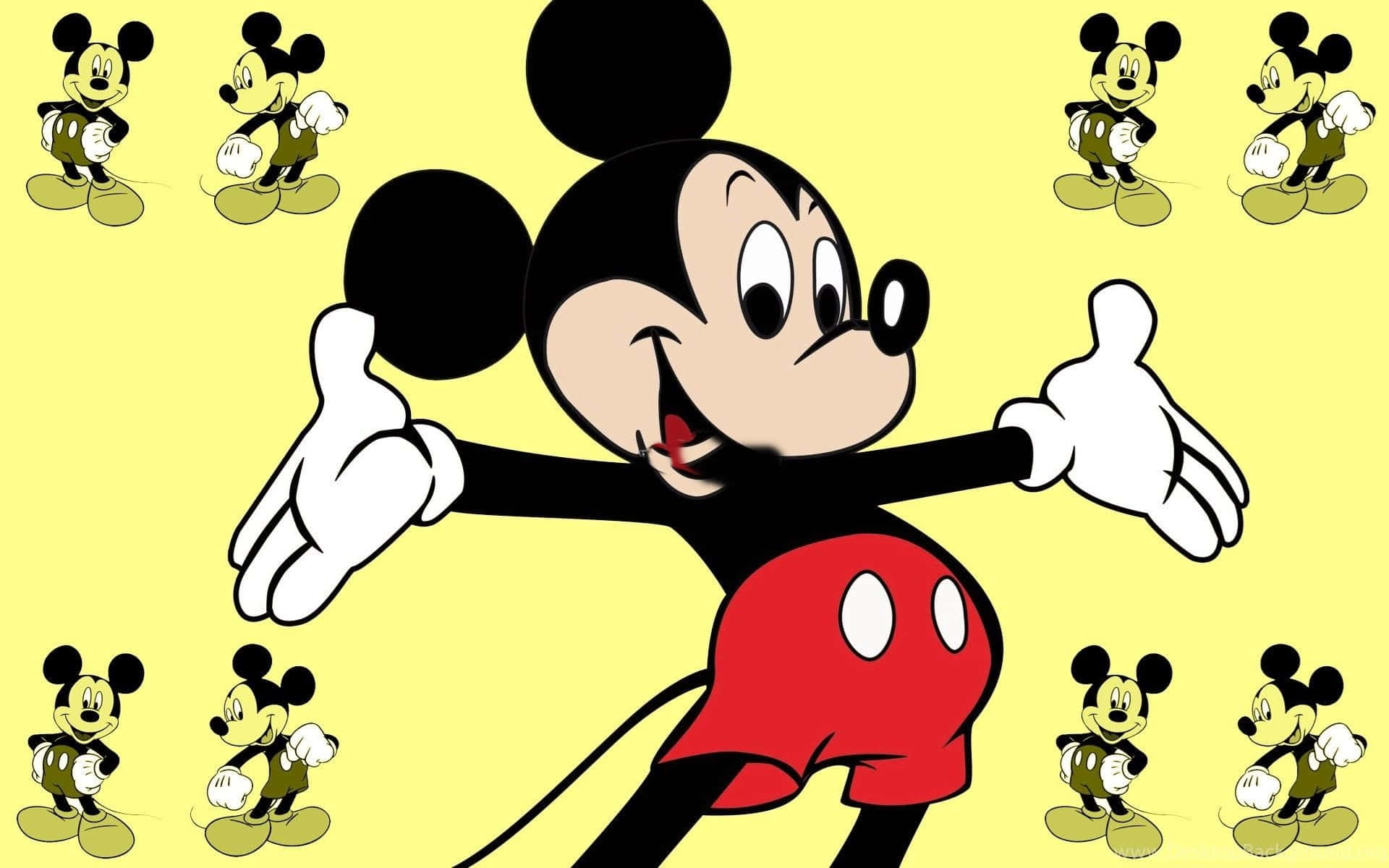 Mickey Mouse, red shorts, white gloves, Full HD Desktop Wallpaper
