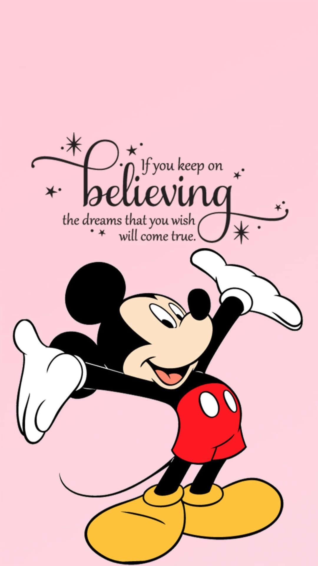 Cute Mickey Mouse, Mickey Mouse, pink background, Full HD Phone Wallpaper