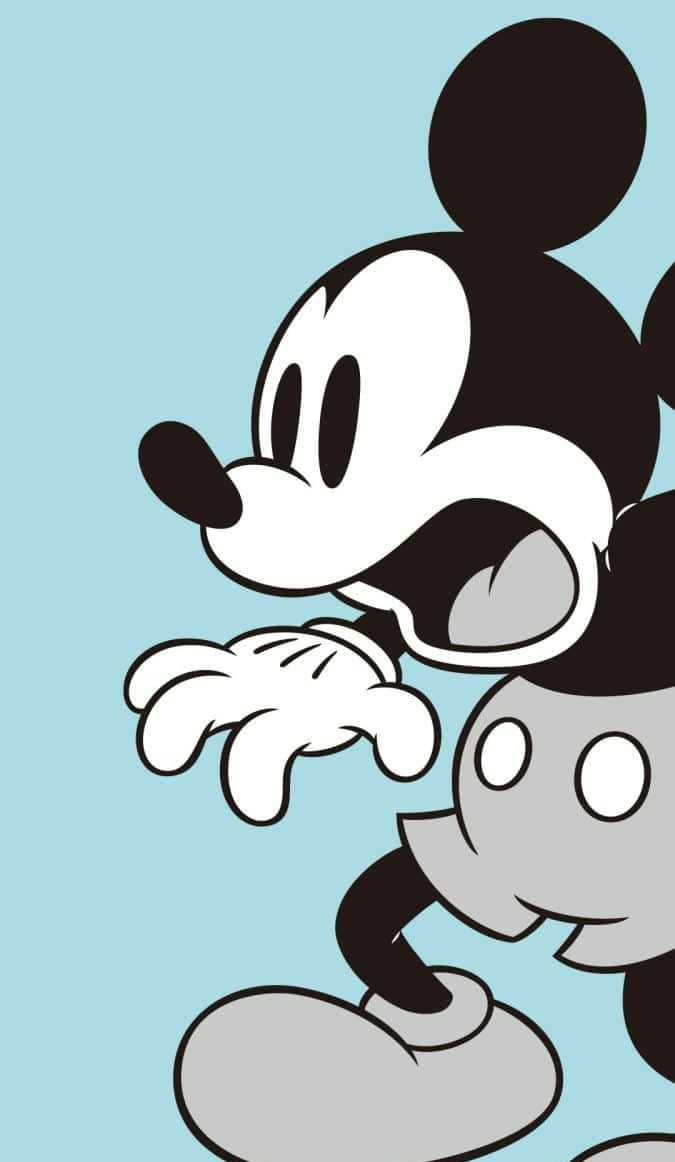 Cute Mickey Mouse, Mickey Mouse, black white and gray, SD Phone Wallpaper