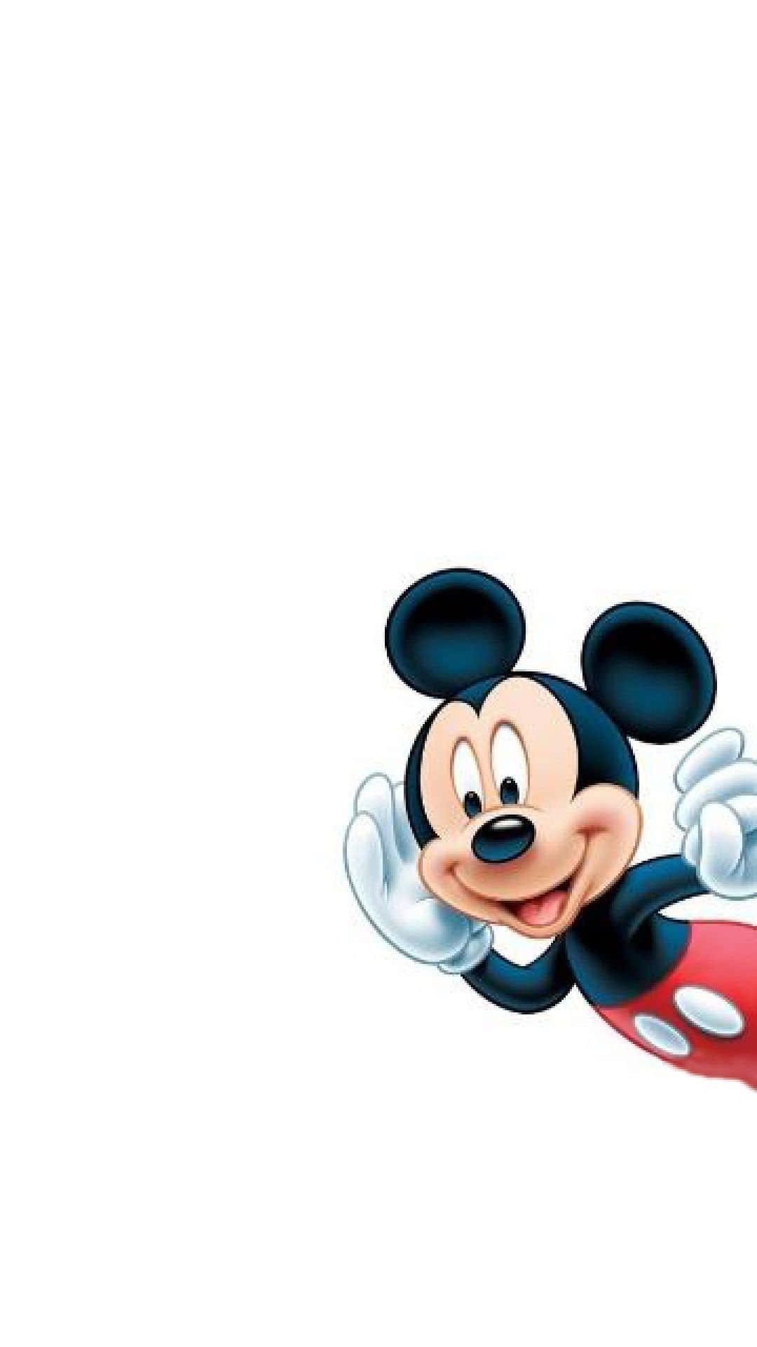 Mickey Mouse, white background, bottom right corner, Full HD Phone Wallpaper